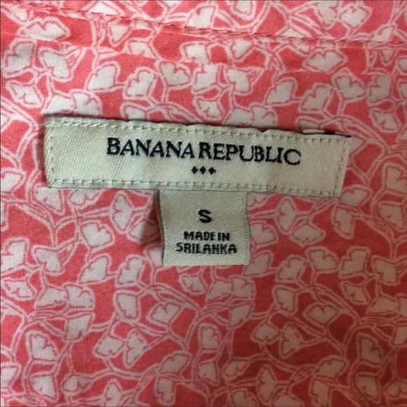 Banana Republic pink & white print blouse Size Small - Picture 7 of 9